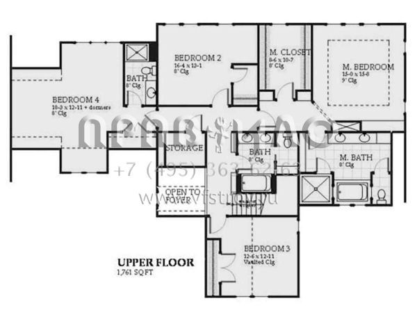 Проект двухэтажного дома с гаражом на три и более машин в стиле Готика S5-304 (1637-00145)