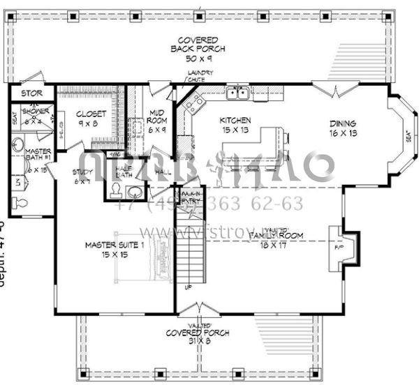 Проект двухэтажного дома без гаража в стиле Шале S5-214 (940-00017)