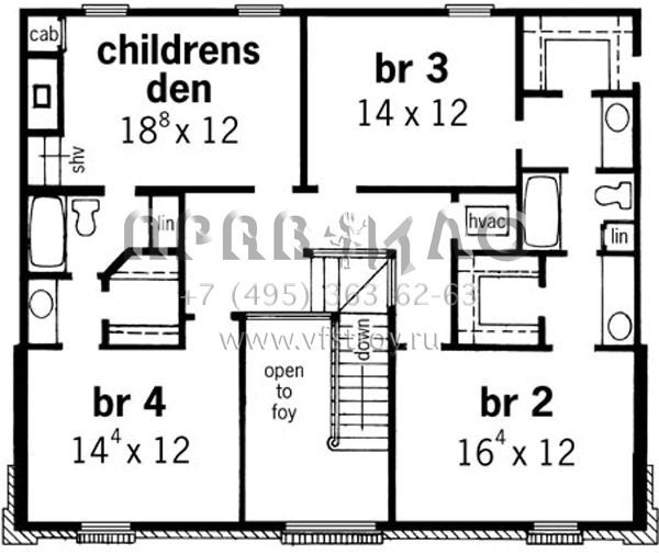Проект двухэтажного дома с гаражом на три и более машин в стиле Особняк S5-354 (9035-00132)