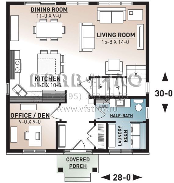 Проект двухэтажного дома без гаража в стиле Особняк S5-156 (034-01130)