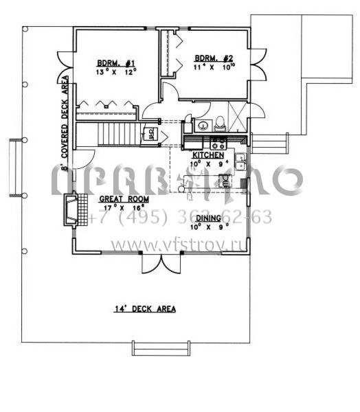 Проект двухэтажного дома без гаража в скандинавском стиле S5-139 (039-00494)