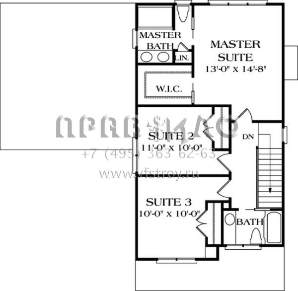 Проект двухэтажного дома с гаражом на две машины в американском стиле S5-149 (3323-00032)