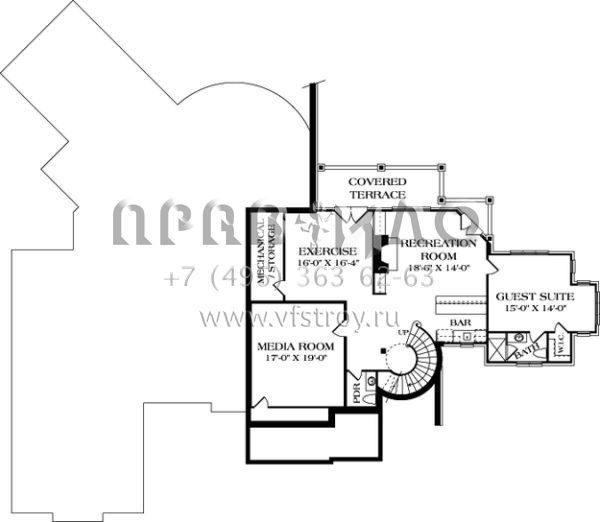 Проект двухэтажного дома с гаражом на три и более машин в стиле Шале S5-695 (3323-00554)