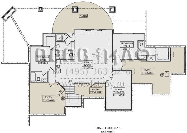Проект одноэтажного дома с гаражом на три и более машин в стиле Шале S5-320 (5631-00088)