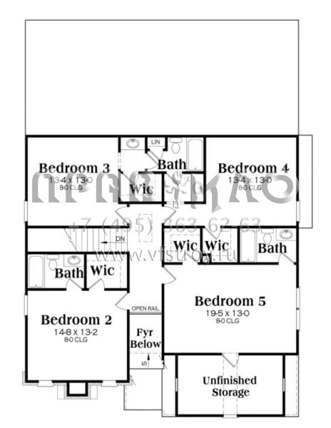 Проект двухэтажного дома с гаражом на две машины в стиле Ранчо S5-274 (009-00131)