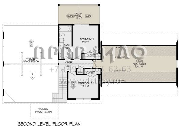 Проект двухэтажного дома с гаражом на две машины в стиле Шале S5-172 (940-00695)