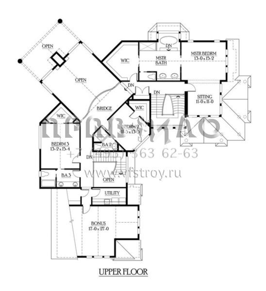 Проект двухэтажного дома с гаражом на две машины в стиле Ранчо S5-549 (341-00250)
