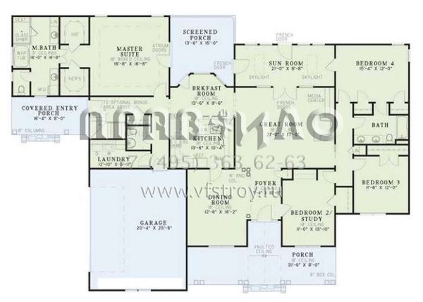 Проект одноэтажного дома с гаражом на две машины в английском стиле S5-255 (110-00226)