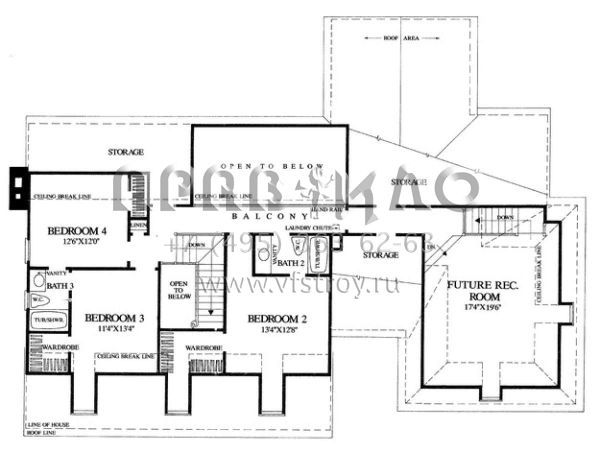 Проект двухэтажного дома с гаражом на две машины в стиле Ранчо S5-261 (7922-00098)
