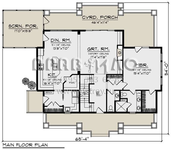 Проект двухэтажного дома без гаража в стиле Шале S5-207 (1020-00335)