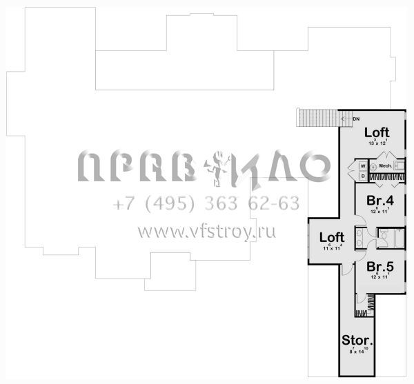 Проект двухэтажного дома с гаражом на три и более машин в современном стиле S5-438 (963-00874)