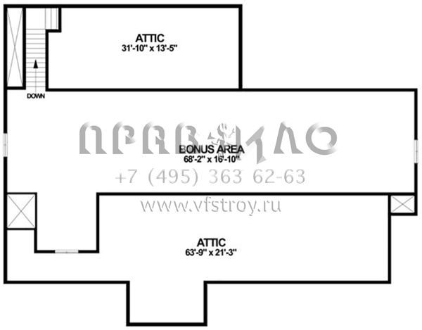 Проект одноэтажного дома с гаражом на три и более машин в стиле Ранчо S5-197 (036-00246)