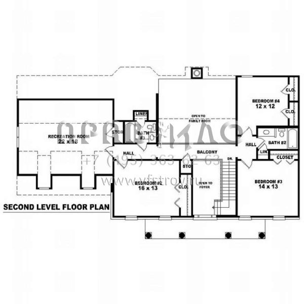 Проект двухэтажного дома с гаражом на две машины в стиле Особняк S5-236 (053-00574)
