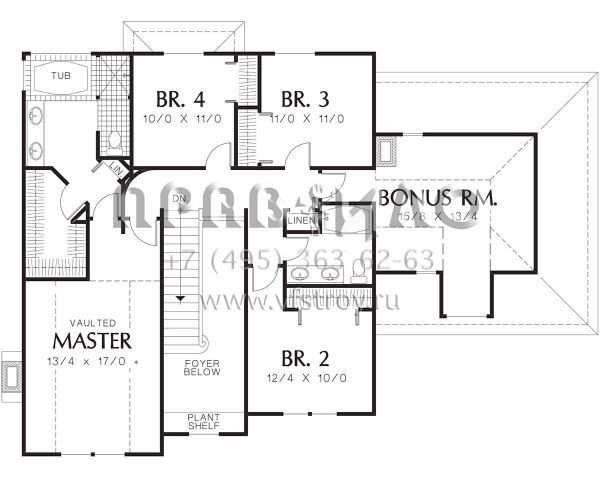 Проект двухэтажного дома с гаражом на две машины в стиле Ранчо S5-228 (2559-00423)
