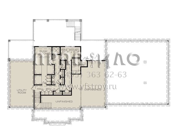 Проект одноэтажного дома с гаражом на две машины в стиле БарнХаус S5-199 (699-00298)