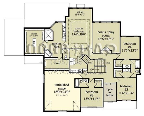 Проект двухэтажного дома с гаражом на три и более машин в стиле Ранчо S5-431 (957-00020)