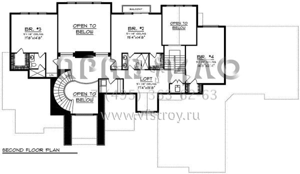 Проект двухэтажного дома с гаражом на три и более машин в английском стиле S5-469 (1020-00182)
