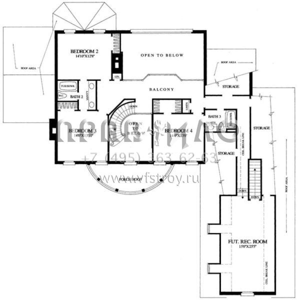 Проект двухэтажного дома с гаражом на две машины в стиле Ранчо S5-367 (7922-00123)