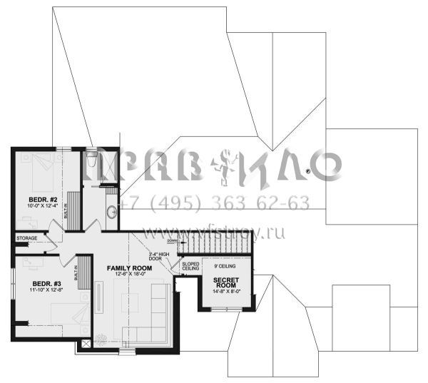 Проект двухэтажного дома с гаражом на одну машину в американском стиле S5-247 (034-01325)