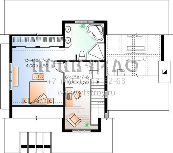 Проект двухэтажного дома без гаража в американском стиле S5-167 (034-00781)