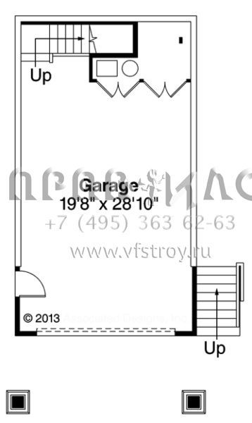 Проект двухэтажного дома с гаражом на одну машину в современном стиле S5-184 (035-00638)