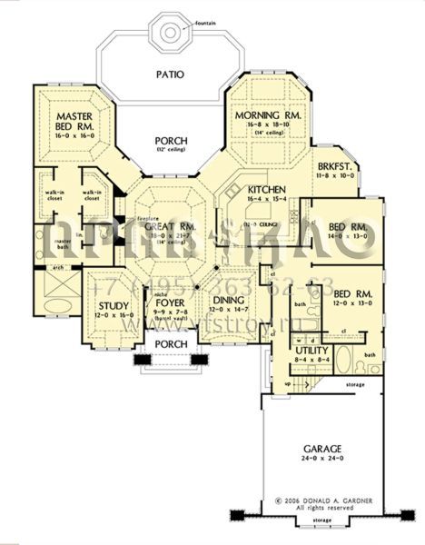 Проект одноэтажного дома с гаражом на две машины в стиле Ранчо S5-297 (2865-00268)