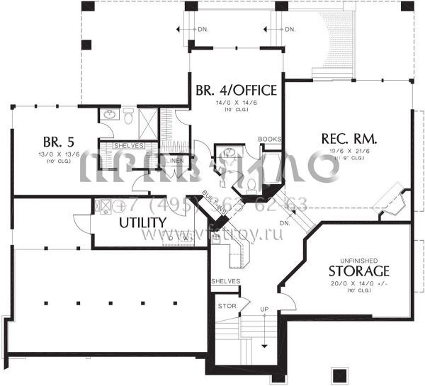 Проект двухэтажного дома с гаражом на три и более машин в современном стиле S5-454 (2559-00608)