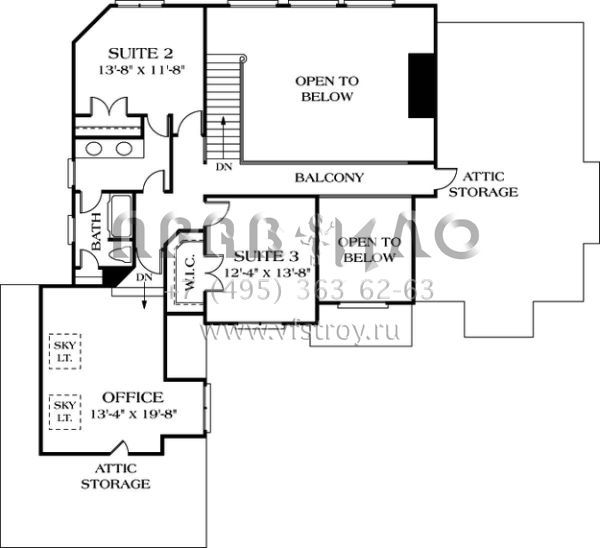 Проект двухэтажного дома с гаражом на две машины в стиле Ранчо S5-277 (3323-00216)