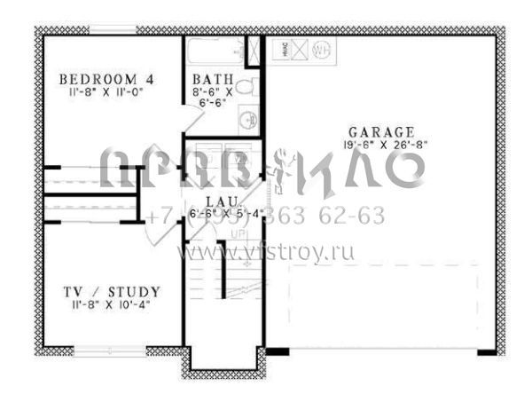 Проект двухэтажного дома с гаражом на две машины в стиле Ранчо S5-150 (110-00492)