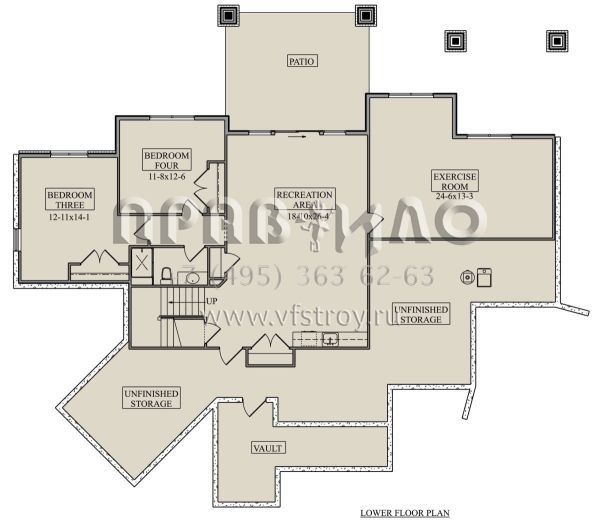 Проект одноэтажного дома с гаражом на три и более машин в американском стиле S5-240 (5631-00249)