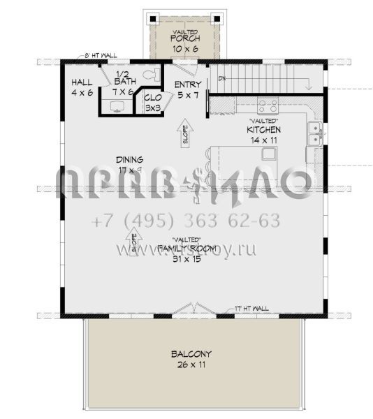 Проект двухэтажного дома с гаражом на две машины в современном стиле S5-150 (940-00479)
