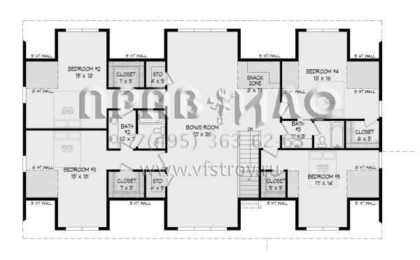 Проект двухэтажного дома с гаражом на три и более машин в стиле БарнХаус S5-316 (940-00442)