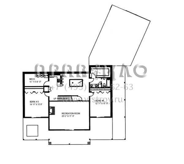Проект двухэтажного дома с гаражом на три и более машин в современном стиле S5-381 (039-00521)