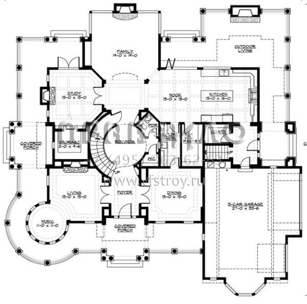 Проект двухэтажного дома с гаражом на три и более машин в скандинавском стиле S5-548 (341-00300)