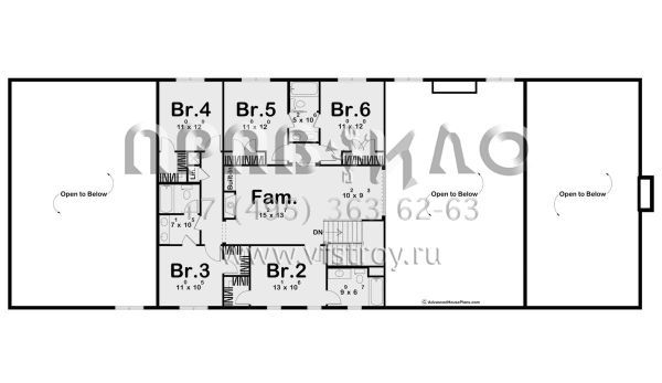 Проект двухэтажного дома с гаражом на три и более машин в стиле БарнХаус S5-330 (963-00825)