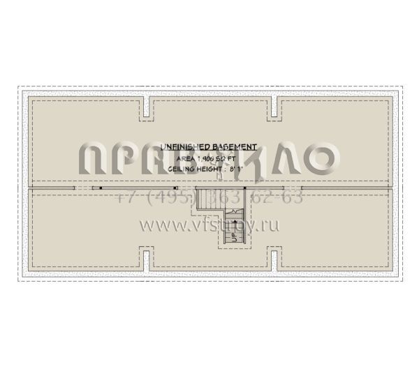 Проект двухэтажного дома с гаражом на две машины в стиле Ранчо S5-246 (3125-00010)