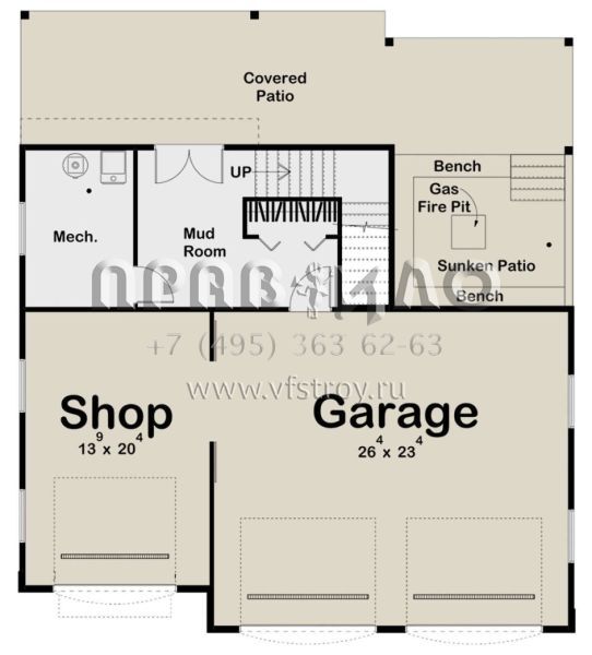 Проект двухэтажного дома с гаражом на три и более машин в современном стиле S5-108 (963-00747)