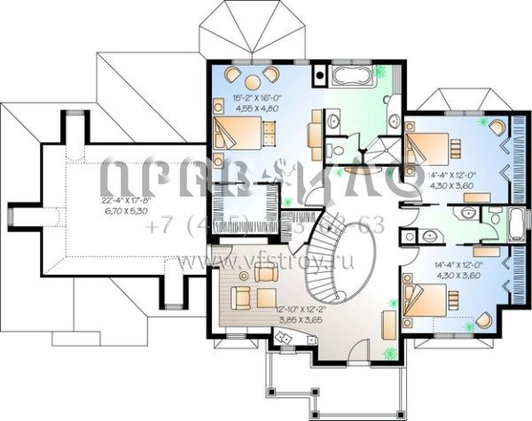 Проект двухэтажного дома с гаражом на две машины в современном стиле S5-312 (034-00831)