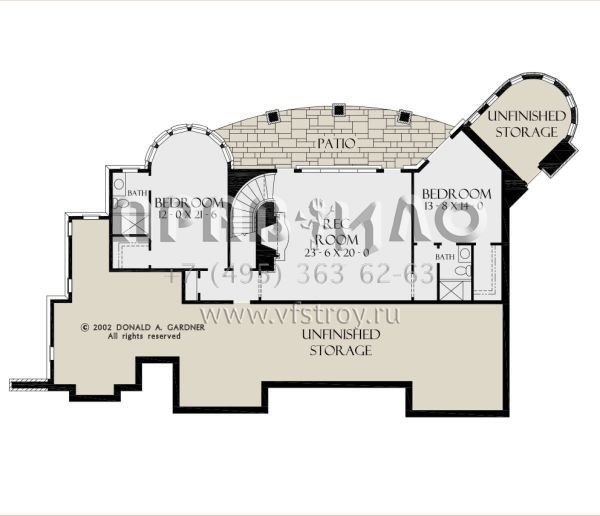 Проект одноэтажного дома с гаражом на три и более машин в американском стиле S5-360 (2865-00096)