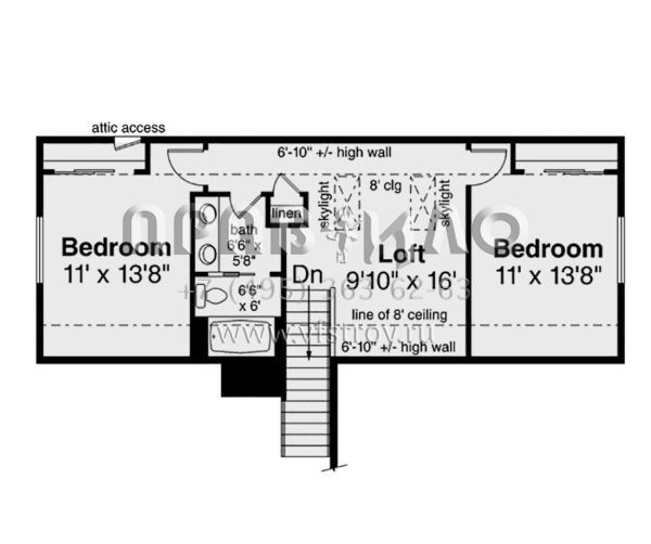 Проект двухэтажного дома с гаражом на две машины в стиле Ранчо S5-210 (035-00853)