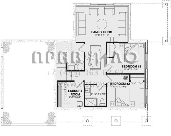 Проект одноэтажного дома с гаражом на одну машину в современном стиле S5-213 (034-01319)