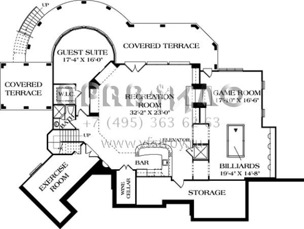 Проект двухэтажного дома с гаражом на три и более машин в стиле Шале S5-689 (3323-00479)