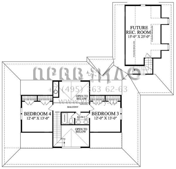Проект двухэтажного дома с гаражом на две машины в стиле Ранчо S5-237 (7922-00232)