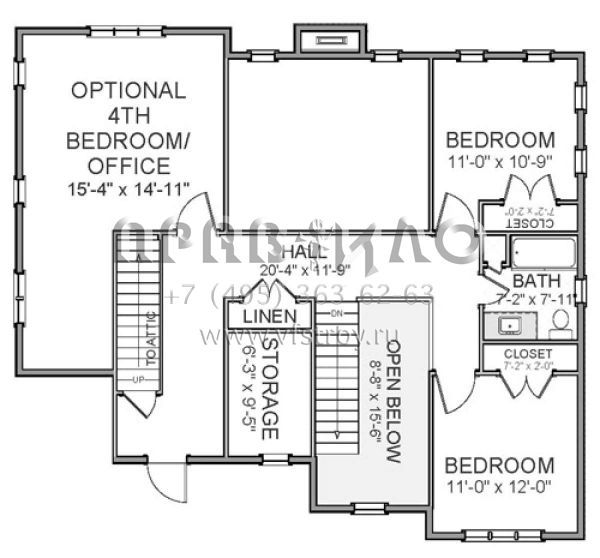 Проект двухэтажного дома с гаражом на две машины в американском стиле S5-193 (6849-00014)