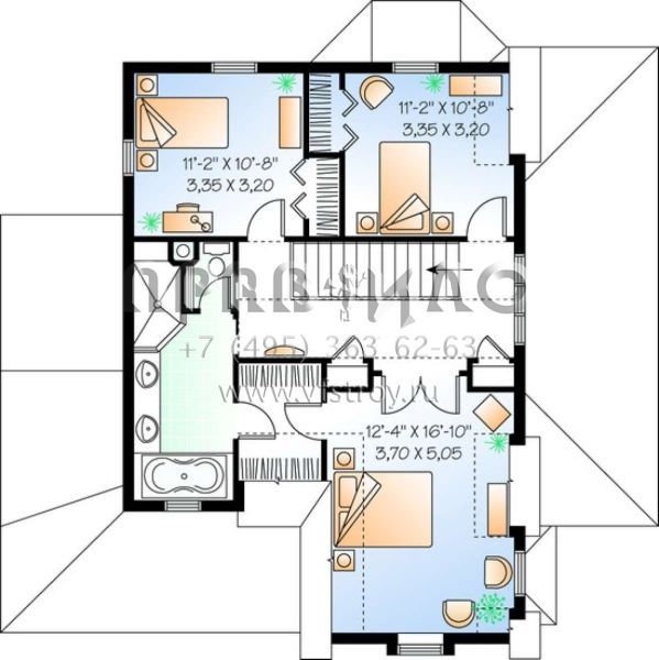 Проект двухэтажного дома с гаражом на одну машину в английском стиле S5-175 (034-00410)