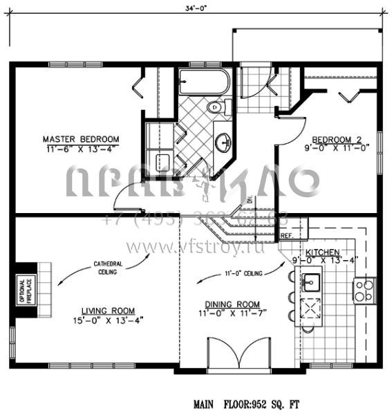 Проект одноэтажного дома без гаража в стиле Ранчо S5-88 (1785-00116)