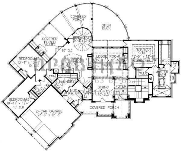 Проект одноэтажного дома с гаражом на две машины в стиле Ранчо S5-218 (699-00131)