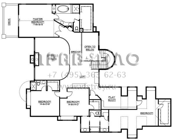 Проект двухэтажного дома с гаражом на три и более машин в стиле Шале S5-585 (5631-00037)