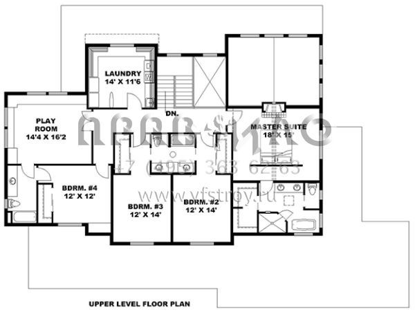 Проект двухэтажного дома с гаражом на три и более машин в американском стиле S5-541 (039-00683)