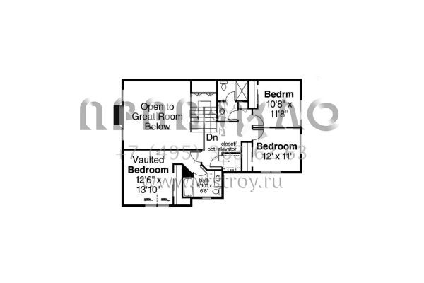 Проект двухэтажного дома с гаражом на две машины в стиле Ранчо S5-292 (035-00789)